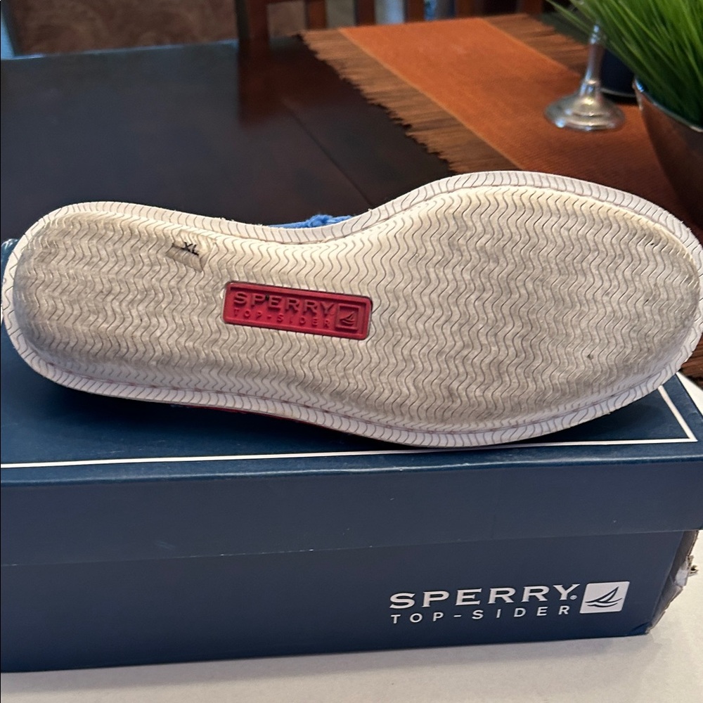 Sperry Men's Distressed Blue Boat Shoes - Picture 3 of 4